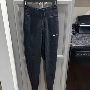 Nike Women’s High Waisted Black Joggers with White Swoosh
